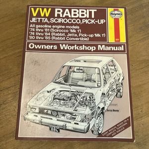 HAYNES #884 AUTO REPAIR MANUAL FOR 79-89 VW RABBIT GOLF JETTA SCIROCCO